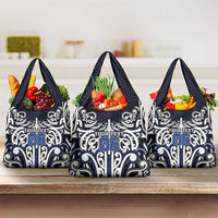 Custom Aotearoa Ngati Tuwharetoa Grocery Bag Maori Tribal Pattern Mix Poutama LT05 3-pack One Size Navy - Polynesian Pride