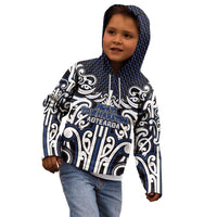 Custom Aotearoa Ngati Tuwharetoa Kid Hoodie Maori Tribal Pattern Mix Poutama LT05 - Polynesian Pride