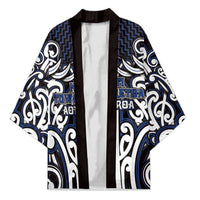 Custom Aotearoa Ngati Tuwharetoa Kimono Maori Tribal Pattern Mix Poutama LT05 Unisex Navy - Polynesian Pride