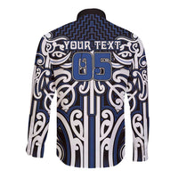 Custom Aotearoa Ngati Tuwharetoa Long Sleeve Button Shirt Maori Tribal Pattern Mix Poutama LT05 - Polynesian Pride