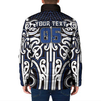 Custom Aotearoa Ngati Tuwharetoa Padded Jacket Maori Tribal Pattern Mix Poutama LT05 - Polynesian Pride