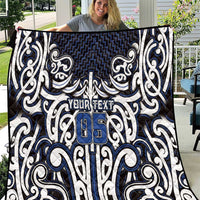 Custom Aotearoa Ngati Tuwharetoa Quilt Maori Tribal Pattern Mix Poutama LT05 Navy - Polynesian Pride