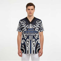 Custom Aotearoa Ngati Tuwharetoa Scrub Top Maori Tribal Pattern Mix Poutama LT05 - Polynesian Pride