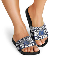 Custom Aotearoa Ngati Tuwharetoa Slide Sandals Maori Tribal Pattern Mix Poutama LT05 - Polynesian Pride