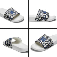 Custom Aotearoa Ngati Tuwharetoa Slide Sandals Maori Tribal Pattern Mix Poutama LT05 - Polynesian Pride
