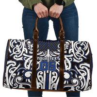 Custom Aotearoa Ngati Tuwharetoa Travel Bag Maori Tribal Pattern Mix Poutama LT05 Navy - Polynesian Pride