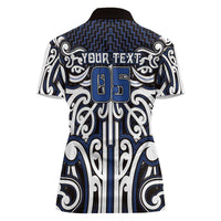 Custom Aotearoa Ngati Tuwharetoa Women Polo Shirt Maori Tribal Pattern Mix Poutama LT05 - Polynesian Pride