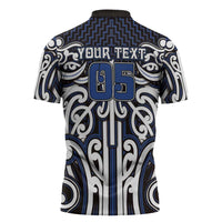 Custom Aotearoa Ngati Tuwharetoa Zipper Polo Shirt Maori Tribal Pattern Mix Poutama LT05 - Polynesian Pride