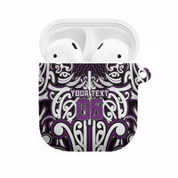 Custom Aotearoa Rangitane AirPods Case Maori Tribal Pattern Mix Poutama LT05 Purple - Polynesian Pride