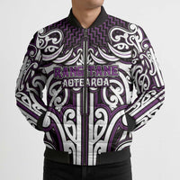 Custom Aotearoa Rangitane Bomber Puffer Jacket Maori Tribal Pattern Mix Poutama LT05 - Polynesian Pride