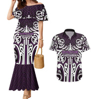 Custom Aotearoa Rangitane Couples Matching Mermaid Dress and Hawaiian Shirt Maori Tribal Pattern Mix Poutama