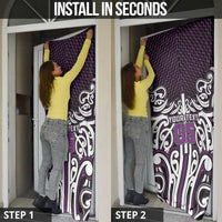 Custom Aotearoa Rangitane Door Cover Maori Tribal Pattern Mix Poutama LT05 - Polynesian Pride