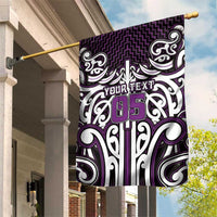 Custom Aotearoa Rangitane Garden Flag Maori Tribal Pattern Mix Poutama LT05 House Flag Purple - Polynesian Pride