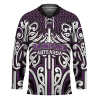 Custom Aotearoa Rangitane Hockey Jersey Maori Tribal Pattern Mix Poutama LT05 Unisex Purple - Polynesian Pride