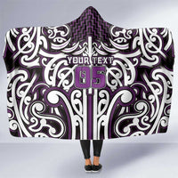 Custom Aotearoa Rangitane Hooded Blanket Maori Tribal Pattern Mix Poutama LT05 One Size Purple - Polynesian Pride