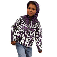 Custom Aotearoa Rangitane Kid Hoodie Maori Tribal Pattern Mix Poutama LT05 - Polynesian Pride