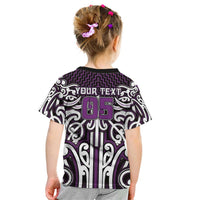 Custom Aotearoa Rangitane Kid T Shirt Maori Tribal Pattern Mix Poutama LT05 - Polynesian Pride