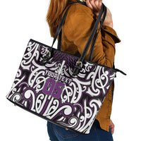 Custom Aotearoa Rangitane Leather Tote Bag Maori Tribal Pattern Mix Poutama LT05 - Polynesian Pride