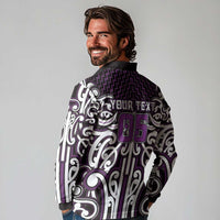 Custom Aotearoa Rangitane Long Sleeve Polo Shirt Maori Tribal Pattern Mix Poutama LT05 - Polynesian Pride