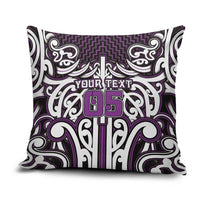 Custom Aotearoa Rangitane Pillow Cover Maori Tribal Pattern Mix Poutama LT05 Purple - Polynesian Pride