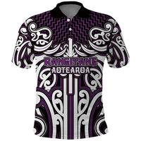 Custom Aotearoa Rangitane Polo Shirt Maori Tribal Pattern Mix Poutama LT05 Purple - Polynesian Pride
