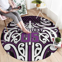 Custom Aotearoa Rangitane Round Carpet Maori Tribal Pattern Mix Poutama LT05 - Polynesian Pride
