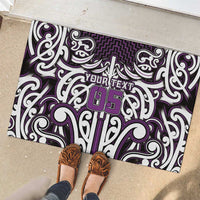 Custom Aotearoa Rangitane Rubber Doormat Maori Tribal Pattern Mix Poutama LT05 - Polynesian Pride