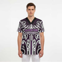 Custom Aotearoa Rangitane Scrub Top Maori Tribal Pattern Mix Poutama LT05 - Polynesian Pride