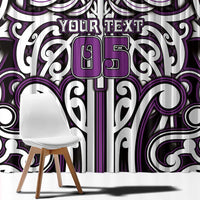 Custom Aotearoa Rangitane Window Curtain Maori Tribal Pattern Mix Poutama LT05 - Polynesian Pride