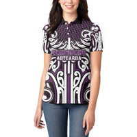 Custom Aotearoa Rangitane Women Polo Shirt Maori Tribal Pattern Mix Poutama LT05 - Polynesian Pride
