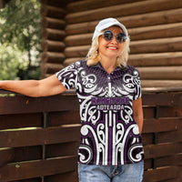 Custom Aotearoa Rangitane Women Polo Shirt Maori Tribal Pattern Mix Poutama LT05 - Polynesian Pride