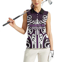 Custom Aotearoa Rangitane Women Sleeveless Polo Shirt Maori Tribal Pattern Mix Poutama LT05 - Polynesian Pride