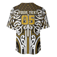 Custom Aotearoa Taranaki Baseball Jersey Maori Tribal Pattern Mix Poutama LT05 - Polynesian Pride