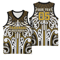 Custom Aotearoa Taranaki Basketball Jersey Maori Tribal Pattern Mix Poutama LT05 - Polynesian Pride