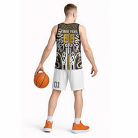Custom Aotearoa Taranaki Basketball Jersey Maori Tribal Pattern Mix Poutama LT05 - Polynesian Pride