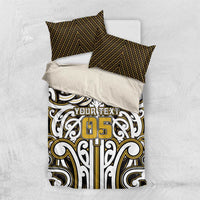 Custom Aotearoa Taranaki Bedding Set Maori Tribal Pattern Mix Poutama LT05 US Twin 172cm x 218cm Yellow - Polynesian Pride