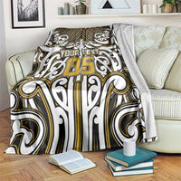 Custom Aotearoa Taranaki Blanket Maori Tribal Pattern Mix Poutama LT05 Yellow - Polynesian Pride