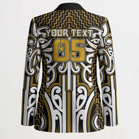 Custom Aotearoa Taranaki Blazer Maori Tribal Pattern Mix Poutama LT05 - Polynesian Pride