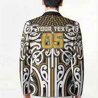 Custom Aotearoa Taranaki Blazer Maori Tribal Pattern Mix Poutama LT05 - Polynesian Pride