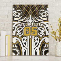 Custom Aotearoa Taranaki Canvas Wall Art Maori Tribal Pattern Mix Poutama LT05 Without Frame Yellow - Polynesian Pride