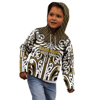 Custom Aotearoa Taranaki Kid Hoodie Maori Tribal Pattern Mix Poutama LT05 - Polynesian Pride