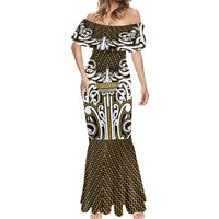 Custom Aotearoa Taranaki Mermaid Dress Maori Tribal Pattern Mix Poutama LT05 - Polynesian Pride