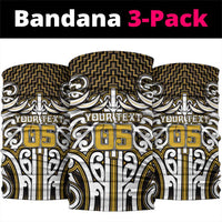 Custom Aotearoa Taranaki Neck Gaiter Maori Tribal Pattern Mix Poutama LT05 package One Size: 25*50cm Yellow - Polynesian Pride