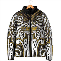 Custom Aotearoa Taranaki Padded Jacket Maori Tribal Pattern Mix Poutama LT05 - Polynesian Pride