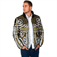 Custom Aotearoa Taranaki Padded Jacket Maori Tribal Pattern Mix Poutama LT05 - Polynesian Pride