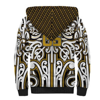 Custom Aotearoa Taranaki Sherpa Hoodie Maori Tribal Pattern Mix Poutama LT05 - Polynesian Pride