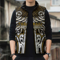 Custom Aotearoa Taranaki Sleeveless Puffer Jacket Maori Tribal Pattern Mix Poutama LT05 - Polynesian Pride