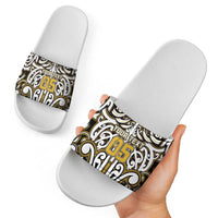Custom Aotearoa Taranaki Slide Sandals Maori Tribal Pattern Mix Poutama LT05 - Polynesian Pride