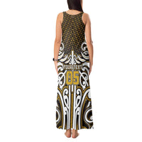 Custom Aotearoa Taranaki Tank Maxi Dress Maori Tribal Pattern Mix Poutama LT05 - Polynesian Pride