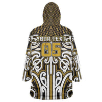 Custom Aotearoa Taranaki Wearable Blanket Hoodie Maori Tribal Pattern Mix Poutama LT05 - Polynesian Pride